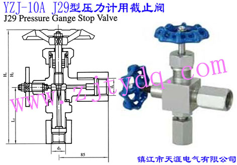 YZJ-10A J29型壓力計用截止閥YZJ-10A J29 Pressure Gange Stop Valve